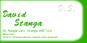 david stanga business card